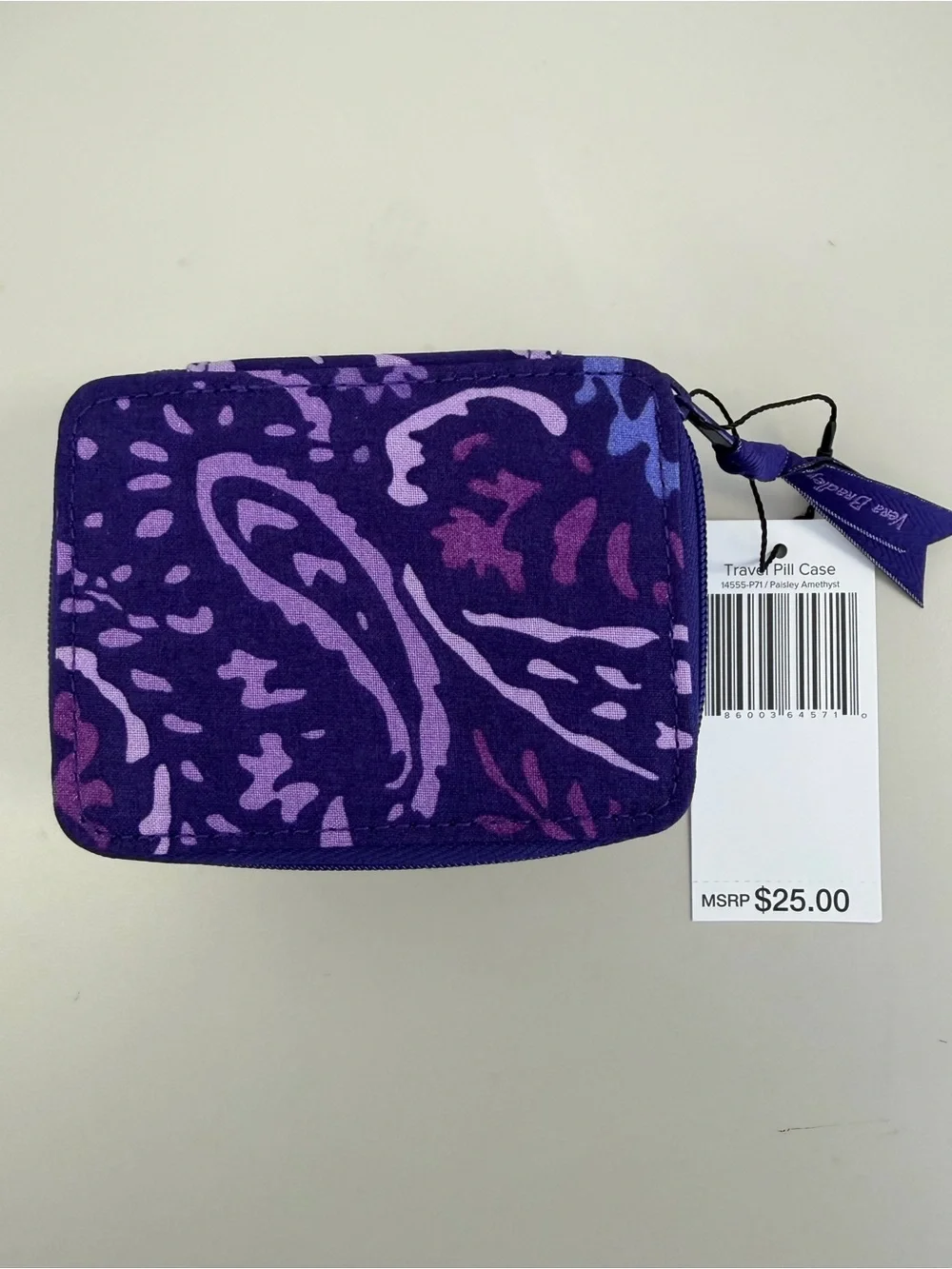 NWT Vera Bradley Paisley Amethyst Travel Pill Case